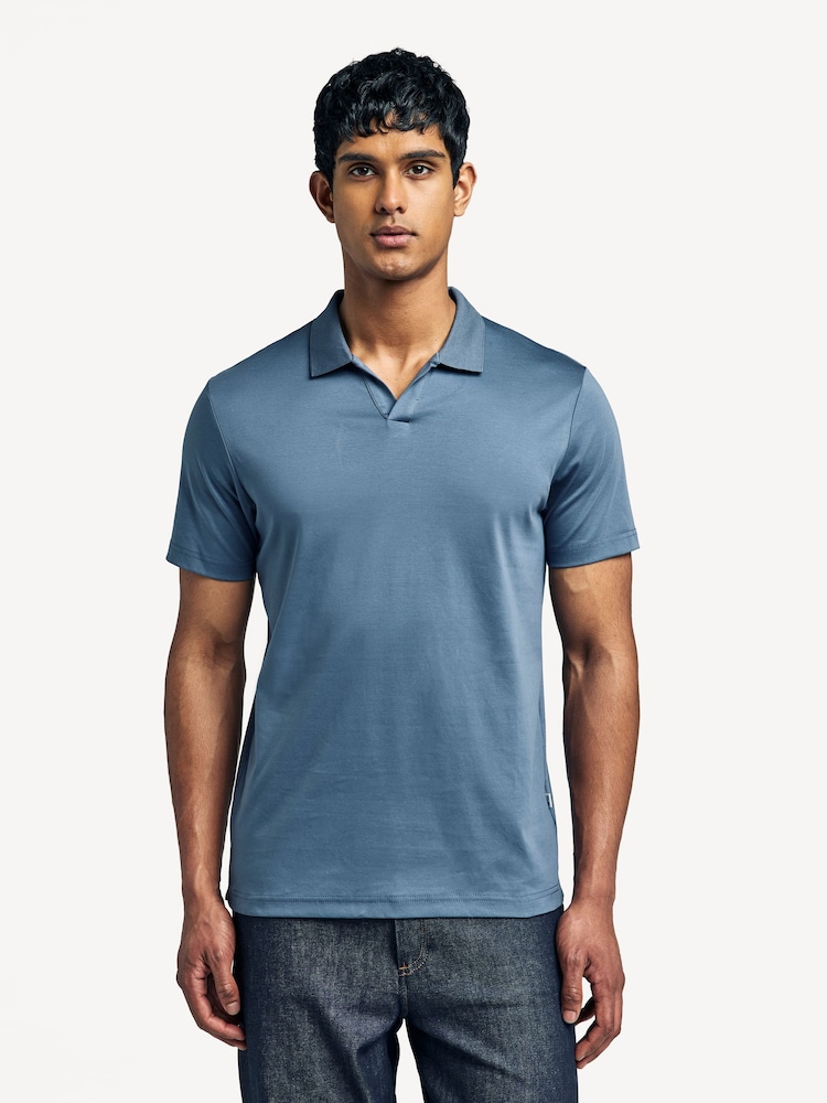 NN.07 Blue Paul Pique Polo Shirt - Image 1 of 9