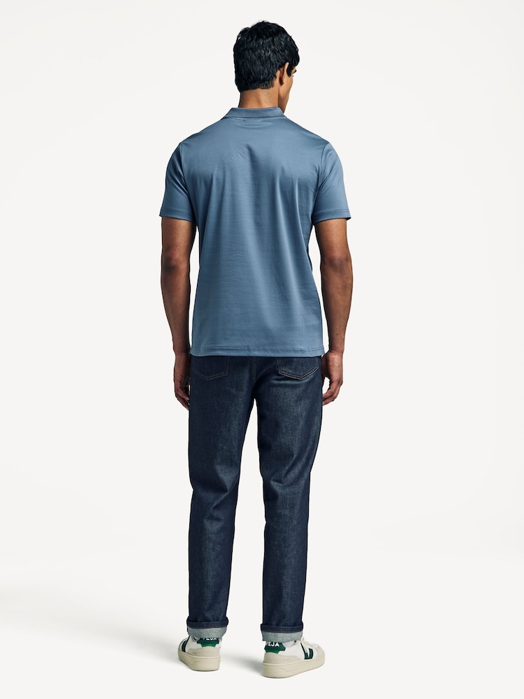 NN.07 Blue Paul Pique Polo Shirt - Image 2 of 9 NN.07 Blue Paul Pique Polo Shirt - Image 2 of 9