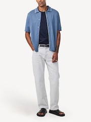 NN.07 Blue Nolan Button Through Knit Polo Shirt - Image 3 of 5