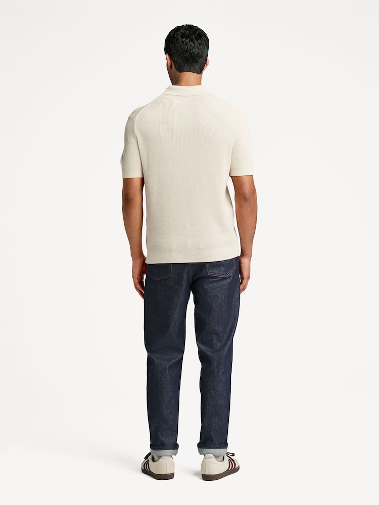 NN.07 Natural Hanzie Zip Knit Polo Shirt - Image 2 of 8