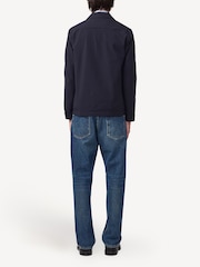 NN.07 Blue Navy Zander Seersucker Overshirt - Image 2 of 5