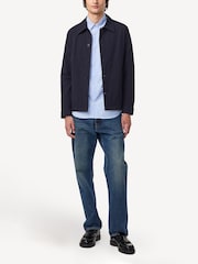 NN.07 Blue Navy Zander Seersucker Overshirt - Image 3 of 5
