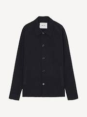 NN.07 Blue Navy Zander Seersucker Overshirt - Image 4 of 5