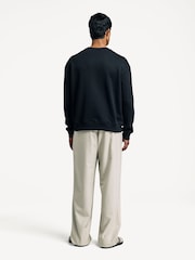NN.07 Black Black David Logo Crewneck Sweatshirt - Image 2 of 6