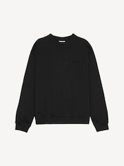 NN.07 Black Black David Logo Crewneck Sweatshirt - Image 5 of 6