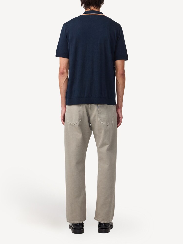 NN.07 Navy Blue Nolan Button Through Knit Polo Shirt - Image 2 of 5