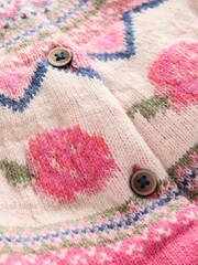 Boden Pink Edie Fairisle Pattern Cardigan - Image 3 of 3