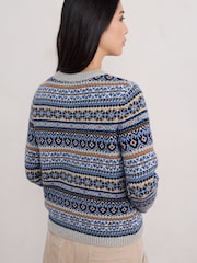 modra - Seasalt Cornwall Percella Cove Fair Isle pletena jopa - Slika 4 iz 7