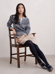modra - Seasalt Cornwall Percella Cove Fair Isle pletena jopa - Slika 5 iz 7
