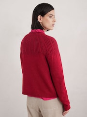 Seasalt Cornwall Red Sand Song Cable Stitch Cardigan - Image 2 of 5