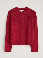 Seasalt Cornwall Red Sand Song Cable Stitch Cardigan - Image 4 of 5