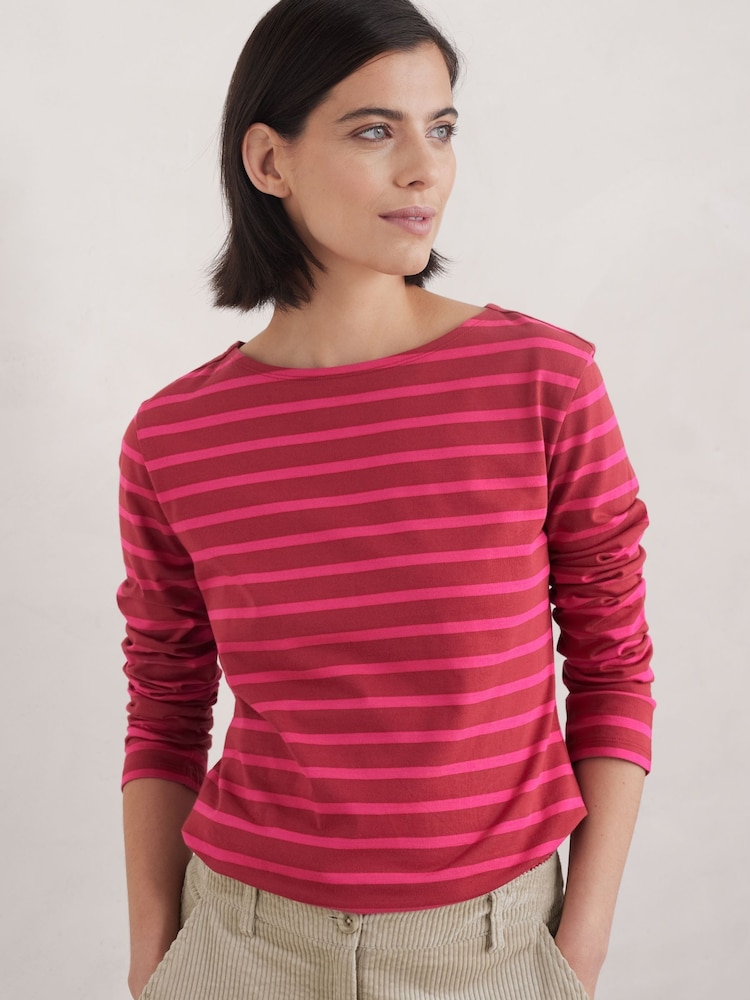 Seasalt Cornwall Red 100% Cotton Sailor T-Shirt - Image 1 of 5