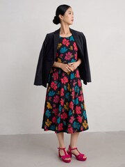 Seasalt Cornwall Black Multi Veronica Midi Dress - Image 3 of 5