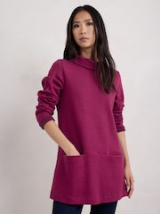 Seasalt Cornwall Pink Mawgan Porth Jacquard Jersey Tunic - Image 1 of 5