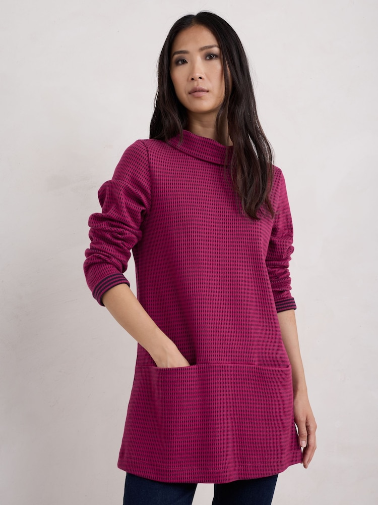 Seasalt Cornwall Pink Mawgan Porth Jacquard Jersey Tunic - Image 1 of 5