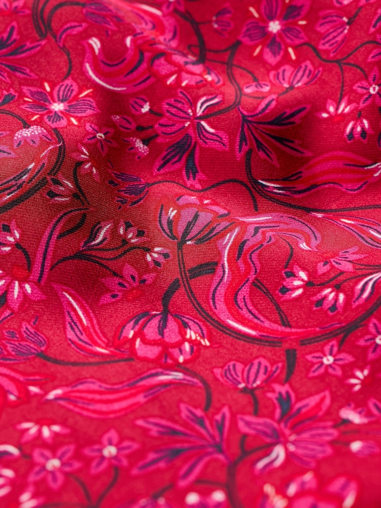 Seasalt Cornwall Red Starry Night Satin Midi Dress - Image 8 of 8