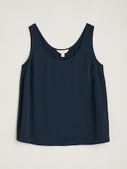 Seasalt Cornwall Blue Chess Flower Print Satin Vest - Image 4 of 5