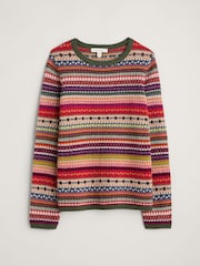 Seasalt Cornwall Red Percella Cove Fair Isle Jumper - Image 4 of 5