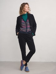 Seasalt Cornwall Black Multi Percella Cove Fairisle Pattern Waistcoat Vest - Image 3 of 5