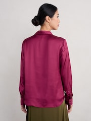 Seasalt Cornwall Pink Papaver Satin Shirt - Image 2 of 5