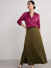 Seasalt Cornwall Pink Papaver Satin Shirt - Image 3 of 5