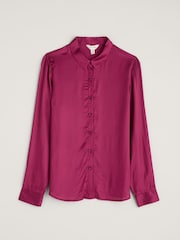 Seasalt Cornwall Pink Papaver Satin Shirt - Image 4 of 5