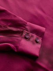 Seasalt Cornwall Pink Papaver Satin Shirt - Image 5 of 5