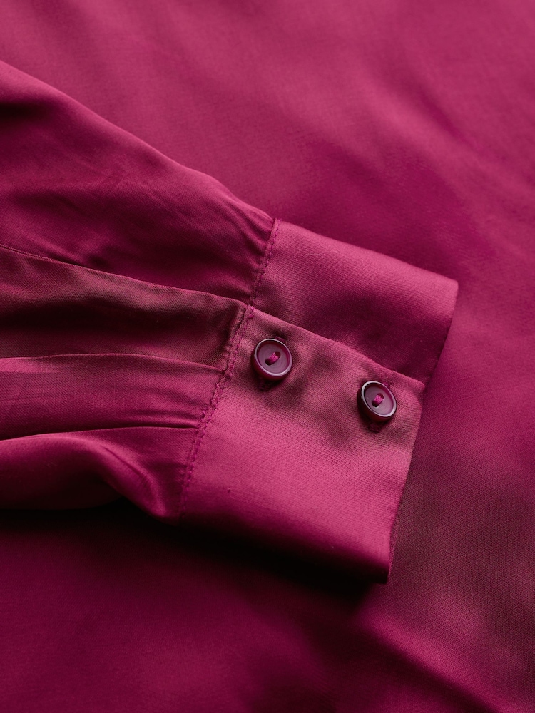 Seasalt Cornwall Pink Papaver Satin Shirt - Image 5 of 5