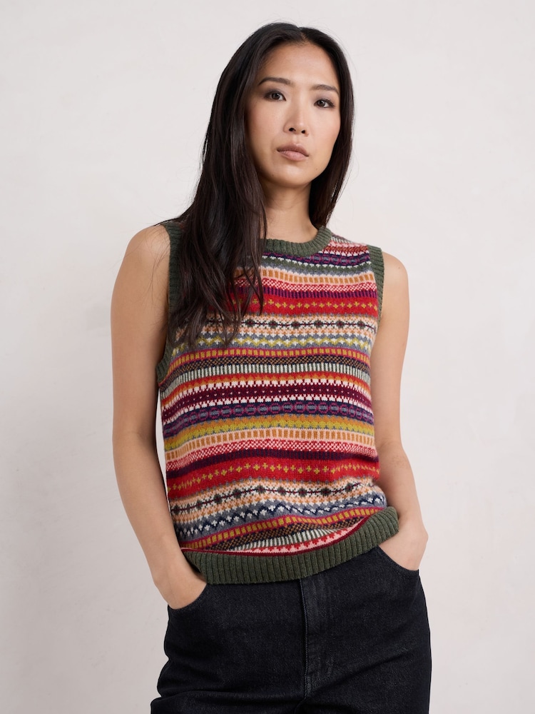 Seasalt Cornwall Multi/Green Percella Cove Vest - Image 1 of 5