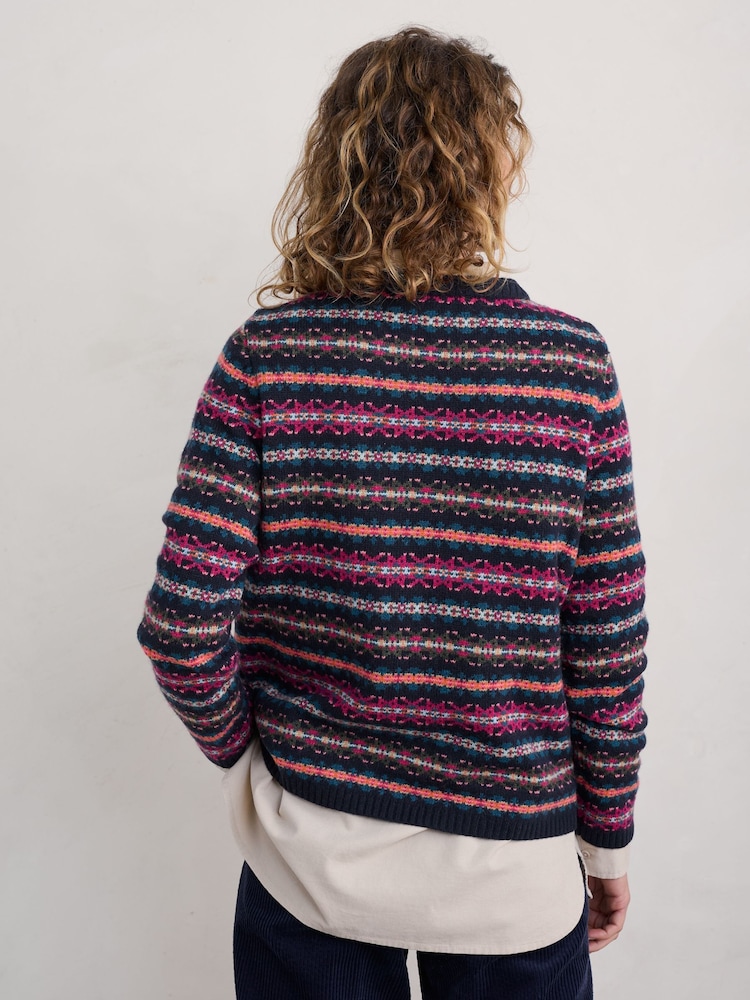 Seasalt Cornwall Maritime Multi Percella Cove Fairisle Pattern Jumper - Image 2 of 5 Seasalt Cornwall Maritime Multi Percella Cove Fairisle Pattern Jumper - Image 2 of 5