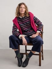 Seasalt Cornwall Maritime Multi Percella Cove Fairisle Pattern Jumper - Image 3 of 5