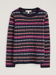 Seasalt Cornwall Maritime Multi Percella Cove Fairisle Pattern Jumper - Image 4 of 5