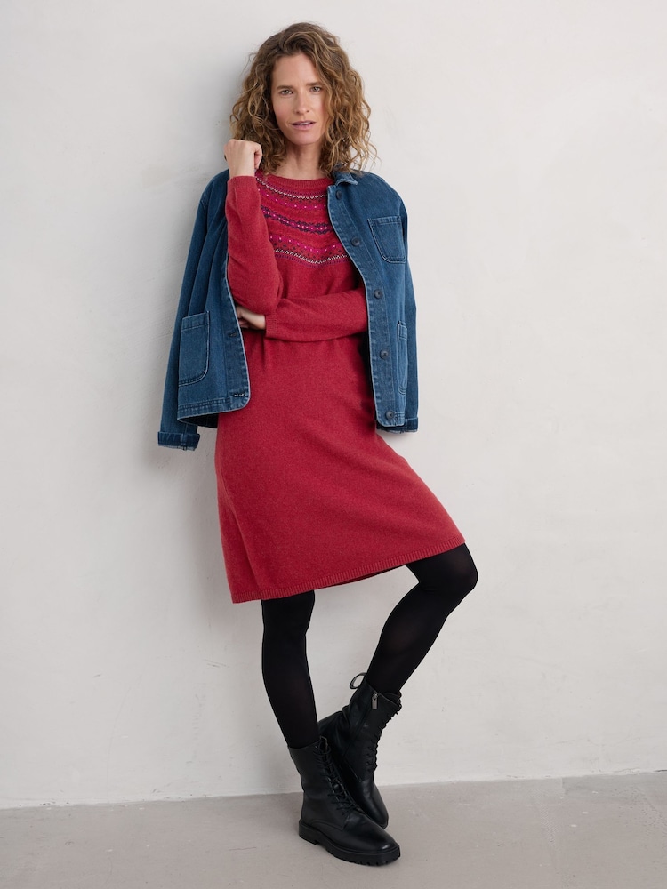 Seasalt Cornwall Red Centrepiece Knitted Dress - Image 1 of 5 Seasalt Cornwall Red Centrepiece Knitted Dress - Image 1 of 5