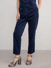 Seasalt Cornwall Blue Petite 100% Cotton Heald Trousers - Image 1 of 5