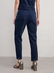 Seasalt Cornwall Blue Petite 100% Cotton Heald Trousers - Image 2 of 5