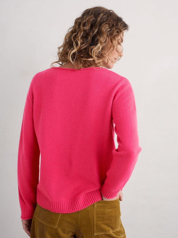 Seasalt Cornwall Pink Rosefinch Jumper Made With Merino - Image 2 of 5 Seasalt Cornwall Pink Rosefinch Jumper Made With Merino - Image 2 of 5