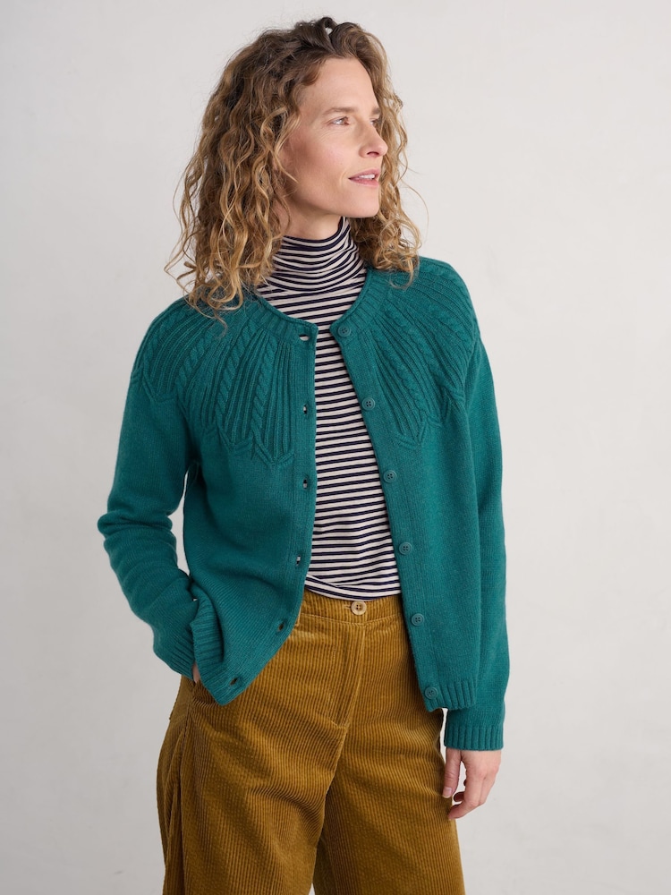 modra - Seasalt Cornwall Sand Song Cable Stitch pletena jopa - Slika 1 iz 6