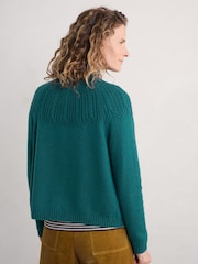modra - Seasalt Cornwall Sand Song Cable Stitch pletena jopa - Slika 2 iz 6