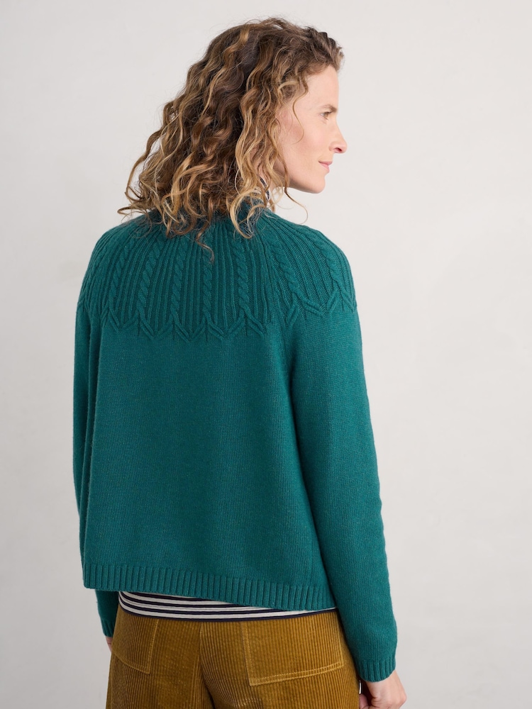 modra - Seasalt Cornwall Sand Song Cable Stitch pletena jopa - Slika 2 iz 6