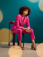 Seasalt Cornwall Pink Star Rock Brushed Cotton Fitted Blazer - Image 1 of 7