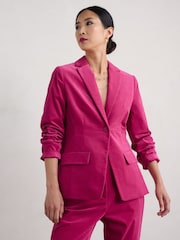 Seasalt Cornwall Pink Star Rock Brushed Cotton Fitted Blazer - Image 3 of 7