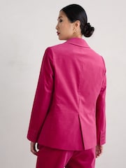 Seasalt Cornwall Pink Star Rock Brushed Cotton Fitted Blazer - Image 4 of 7