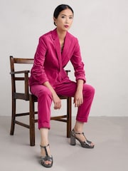 Seasalt Cornwall Pink Star Rock Brushed Cotton Fitted Blazer - Image 5 of 7