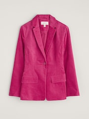 Seasalt Cornwall Pink Star Rock Brushed Cotton Fitted Blazer - Image 6 of 7