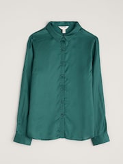 Seasalt Cornwall Green Papaver Satin Shirt - Image 4 of 5