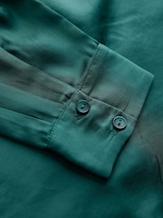Seasalt Cornwall Green Papaver Satin Shirt - Image 5 of 5
