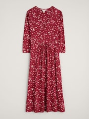 Seasalt Cornwall Red Carwynnen 3/4 Sleeves Midi Dress - Image 4 of 5