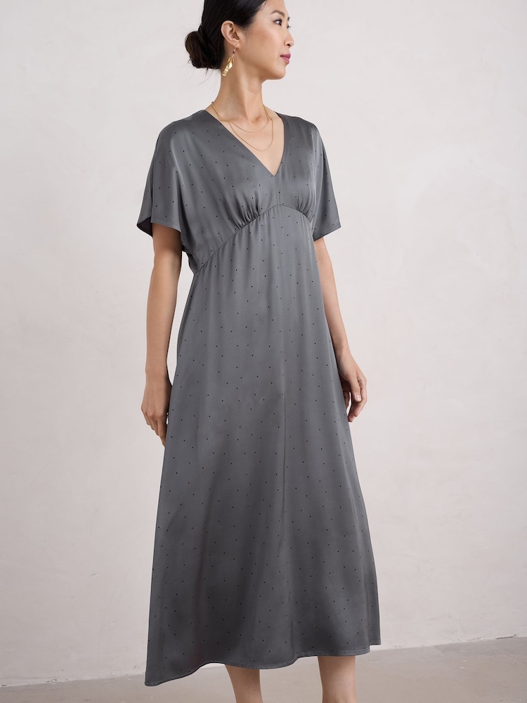 Seasalt Cornwall Grey Evenglow Satin Dress - Image 1 of 5 Seasalt Cornwall Grey Evenglow Satin Dress - Image 1 of 5