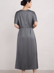 Seasalt Cornwall Grey Evenglow Satin Dress - Image 2 of 5