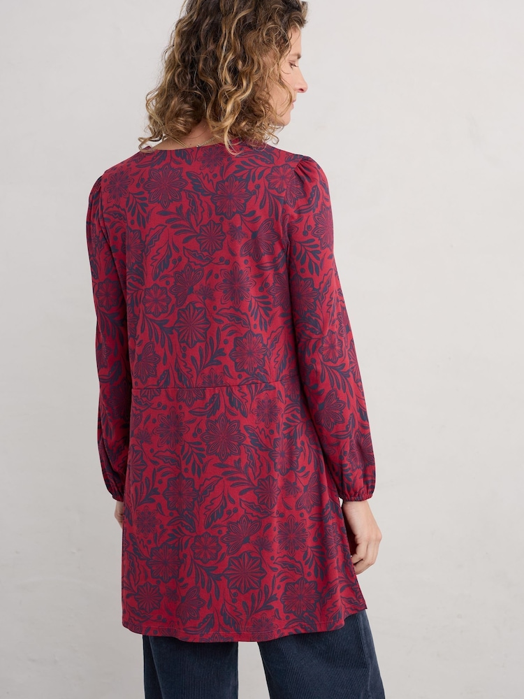 Seasalt Cornwall Red Peg Loom A-Line Jersey Tunic - Image 2 of 4 Seasalt Cornwall Red Peg Loom A-Line Jersey Tunic - Image 2 of 4